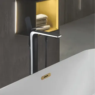 Напольный смеситель для ванны Rose R1322H чёрный матовый